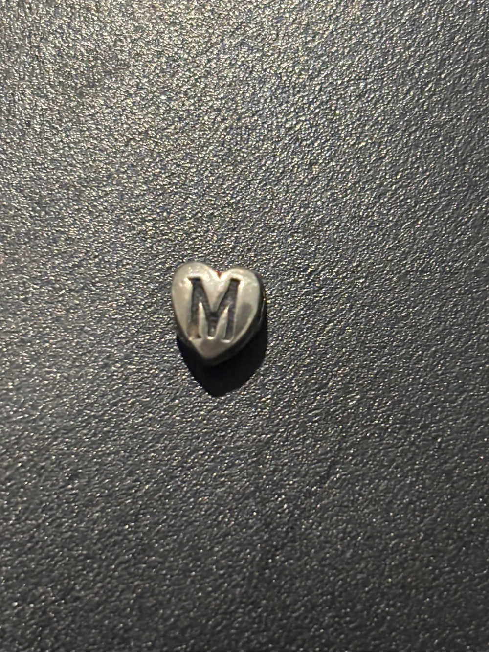.925 Sterling Silver Fine Jewelry Heart Initial 'M' Charm Pendant Dainty Fine